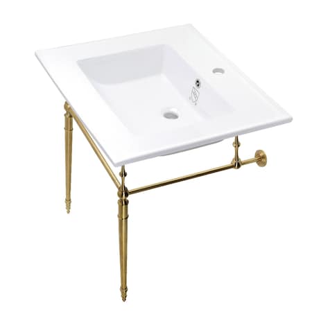 Fauceture KVPB252271BB Edwardian 25" Console Sink Set, White/Brushed Brass KVPB252271BB